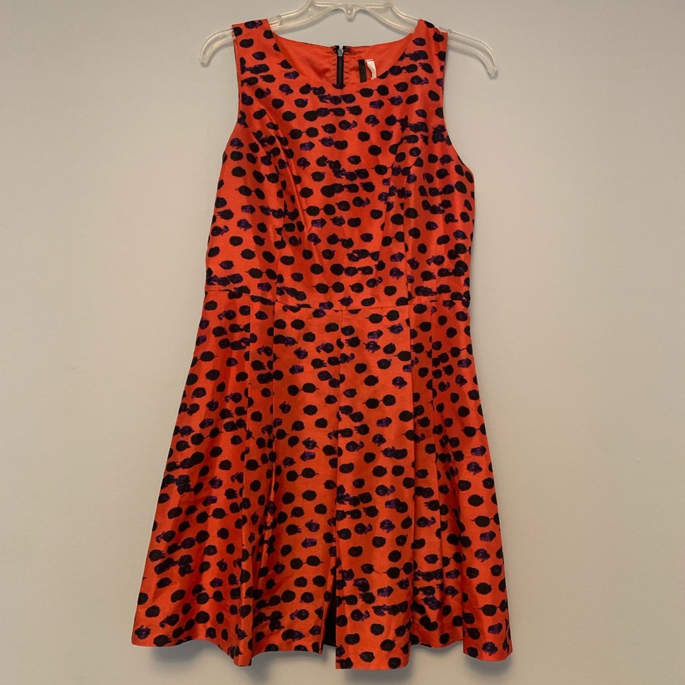 Kensie Pumpkin Spice Combo Dot Print Dress